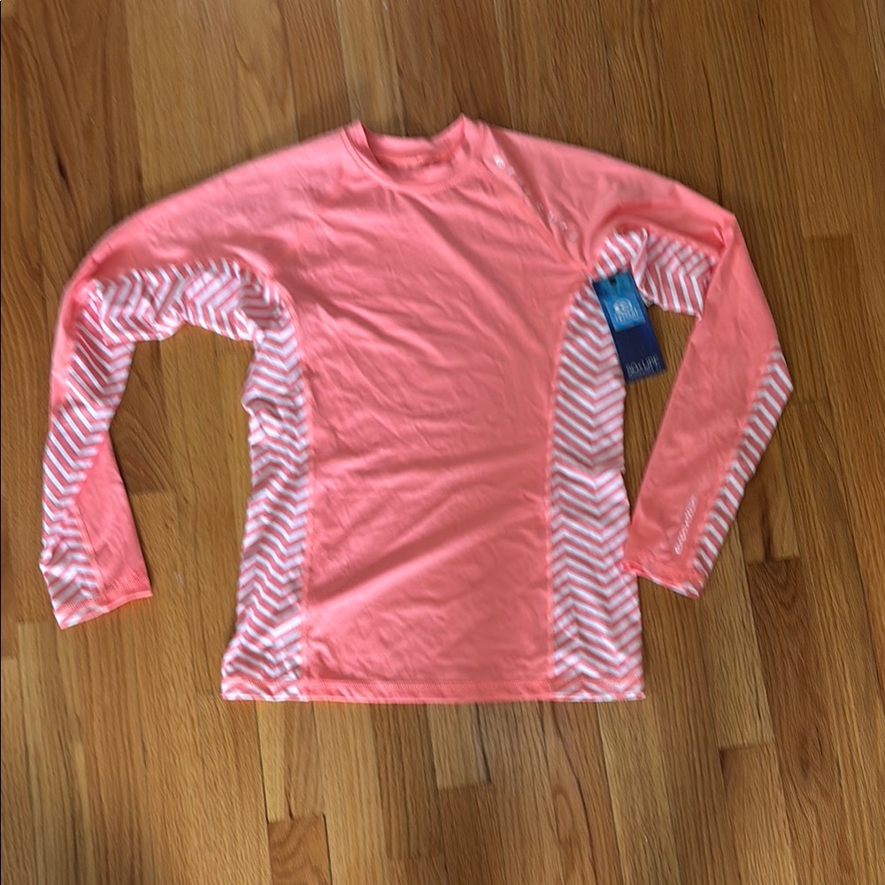RipCurl Coral Long Sleeve Top with Chevron sleeves and side